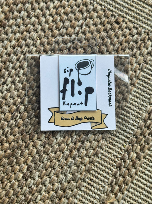 sip, flip, repeat Magnetic Bookmark